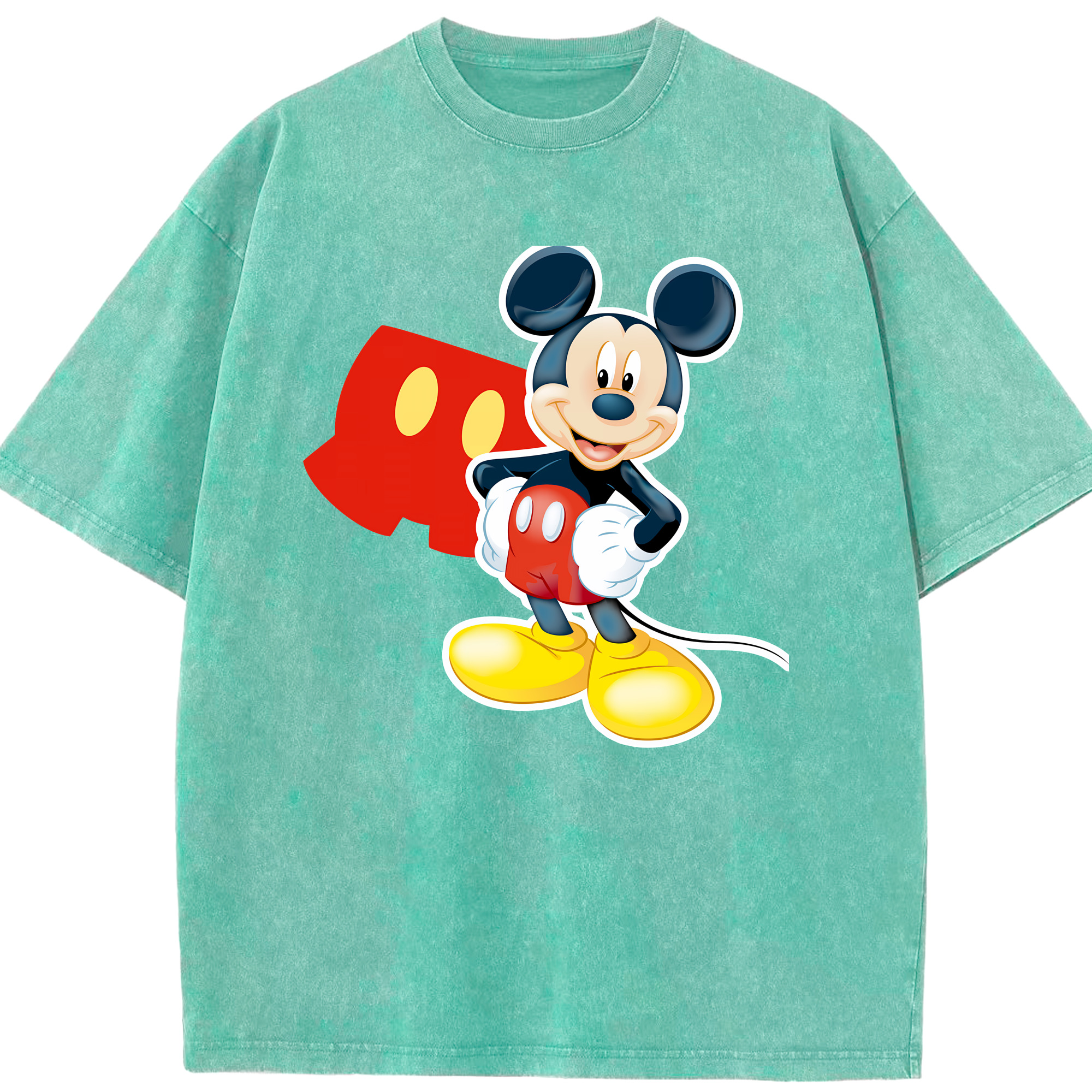 （画像用） ミッキーマウス Mickey Mouse 綿100% ヴィンテージ風 半袖Tシャツ（フロントプリント）